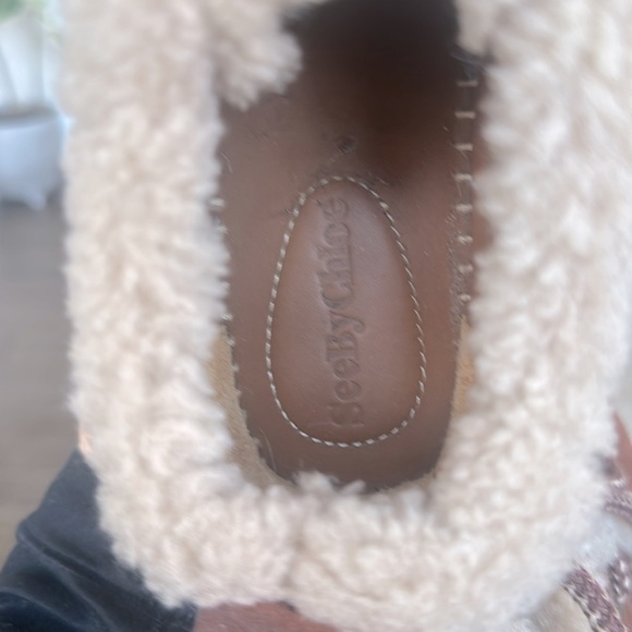 Women’s See By Chloe Genuine Shearling  Lace-Up Espadrille size 37 - Picture 5 of 9